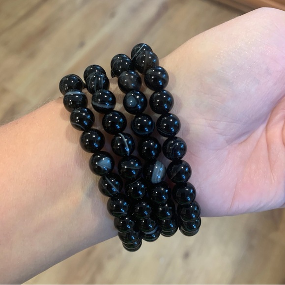 Black onyx 8mm bracelet - Picture 2 of 2